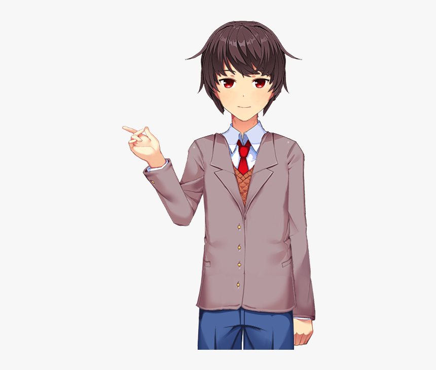 Mc Doki Doki Literature Club Hd Png Download Kindpng - roblox doki doki literature club uniform roblox generator