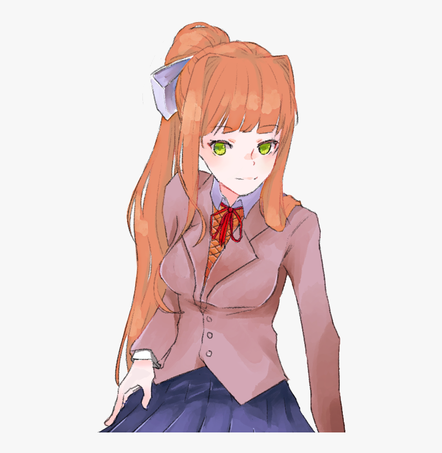 My Art Doki Doki Literature Club Monika Monika Doki - Cartoon, HD Png Download, Free Download