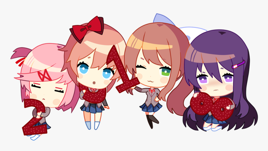 Doki Doki Literature Club Png - Doki Doki Literature Club Chibi, Transparent Png, Free Download