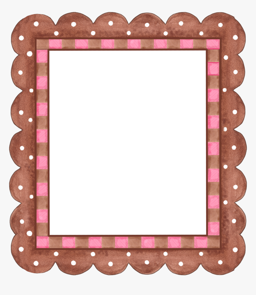 Label Clipart Polka Dot - Clip Art Frame Brown And Pink, HD Png Download, Free Download