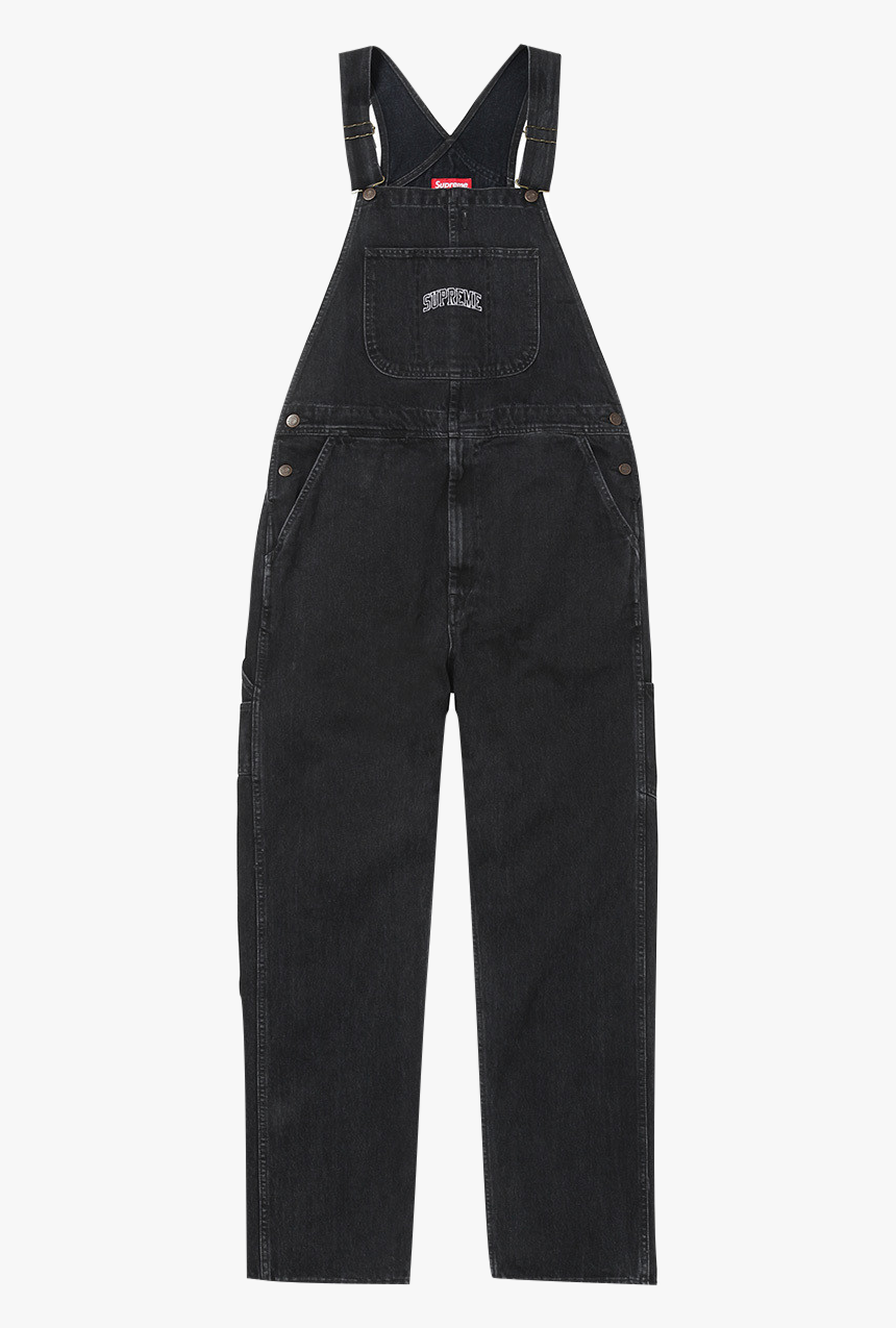 Black Denim Supreme Overalls, HD Png Download, Free Download