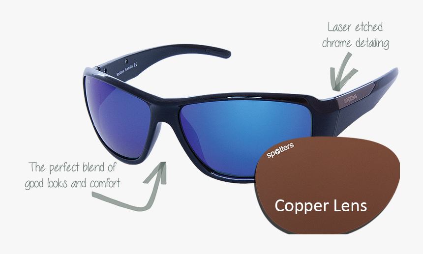 Spotters Sunglasses Vector Gloss Black Frame With Copper - Sunglasses, HD Png Download, Free Download