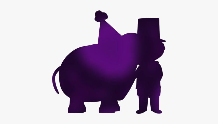 Transparent Circus Ringmaster With Elephant Silhouette - Hippopotamus, HD Png Download, Free Download