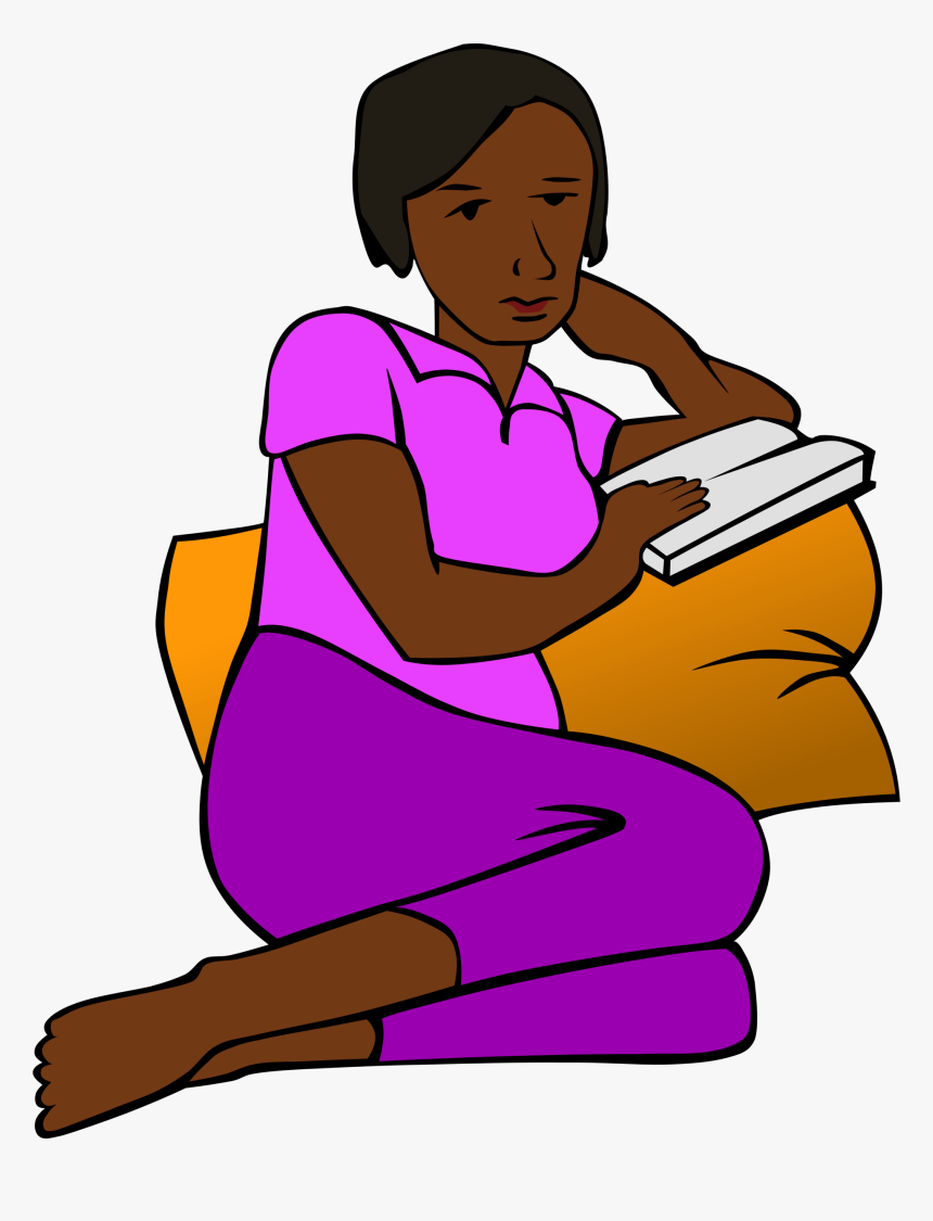 Transparent Short Person Clipart - Cartoon Of African Woman Reading Book, HD Png Download, Free Download