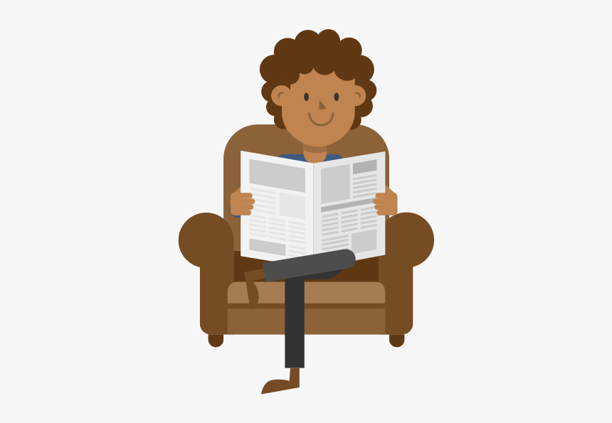 Black Man Reading Newspaper On Couch Hd Png Download Kindpng