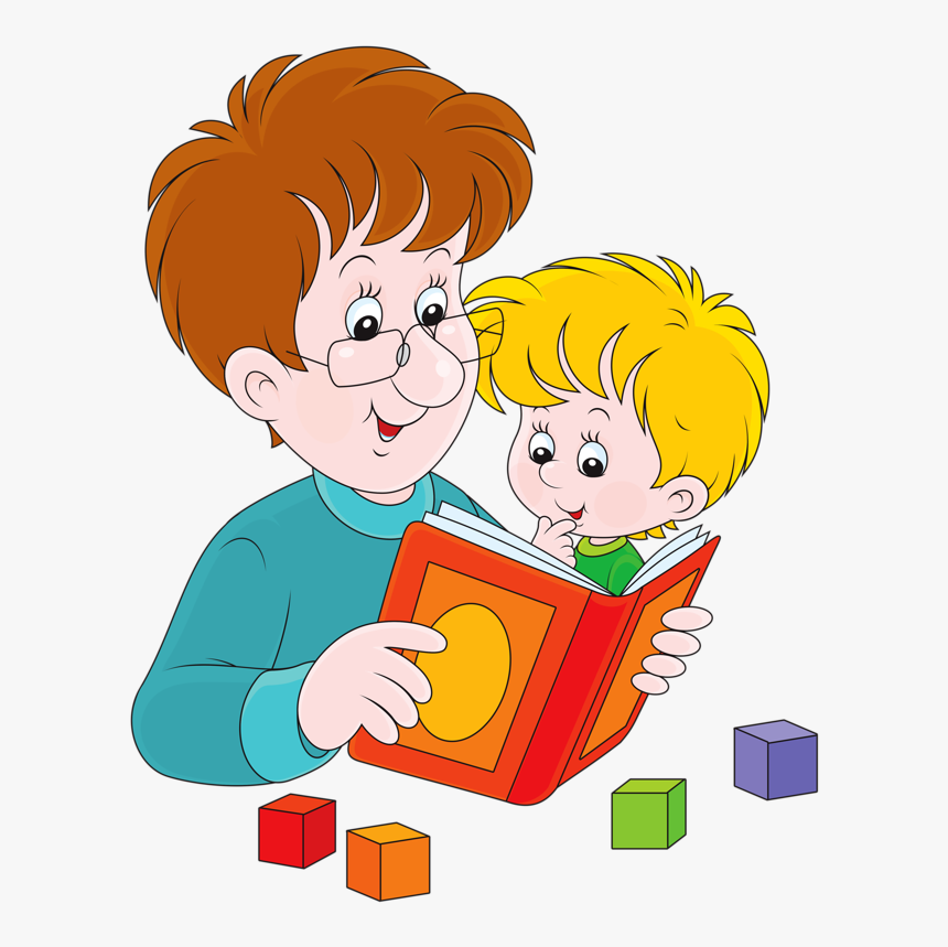Png Clip Art School And Craft - Clipart Of Father Reading To Son, Transparent Png, Free Download