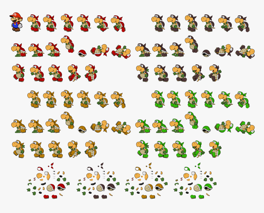 Mario Koopa Sprite Snes Png - Mario Bros Koopa Sprites, Transparent Png, Free Download