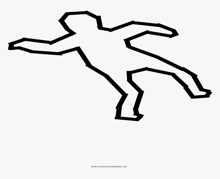 Chalk Outline Coloring Page - Line Art, HD Png Download, Free Download