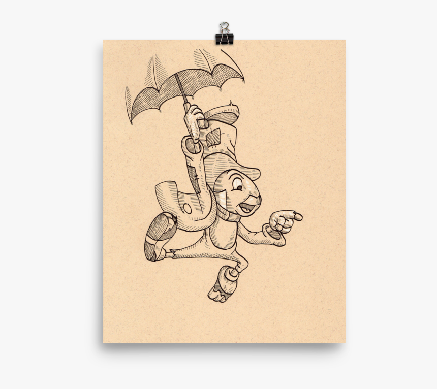 Jiminy Cricket Art Print - Sketch, HD Png Download, Free Download