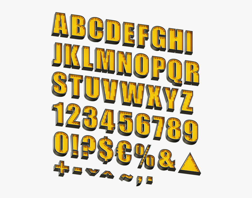 Yellowled Font Alphabet Letters - Yellowled Font Alphabet, HD Png Download, Free Download