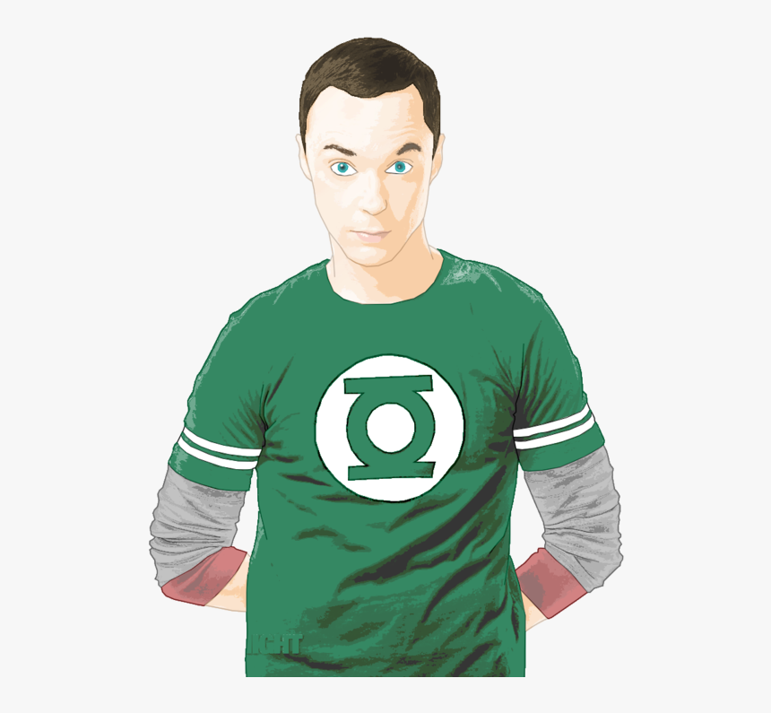 Sheldon Cooper Png - Sheldon Cooper Green T Shirt, Transparent Png, Free Download