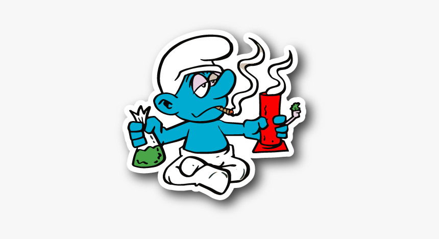 Blue Cartoon Hitting A - Bong Stickers, HD Png Download, Free Download