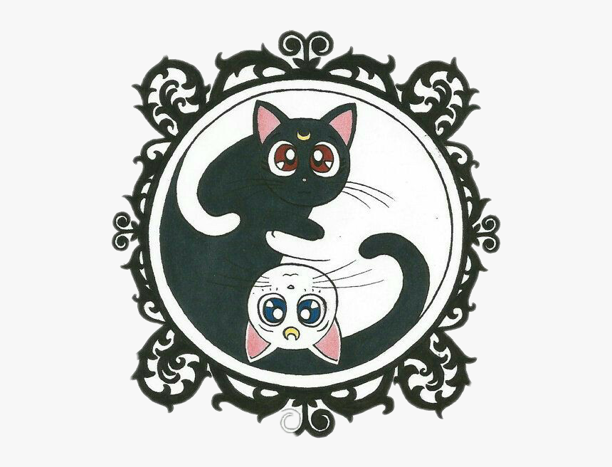 Sailormoon Sailor Luna Artemis Clipart Black And White - Luna And Artemis Manga, HD Png Download, Free Download