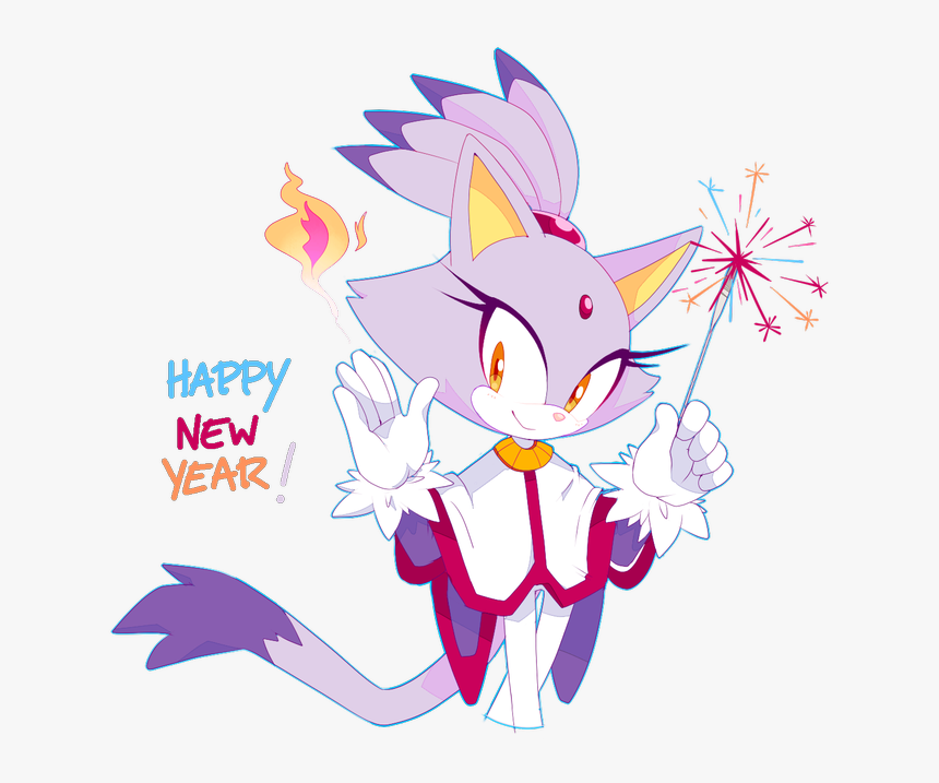 Happy New Year White Pink Mammal Vertebrate Purple - Happy New Year Sonic, HD Png Download, Free Download