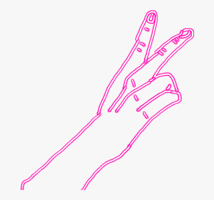 Featured In Awesome Stickers - Transparent Neon Sign Hand Png, Png Download, Free Download