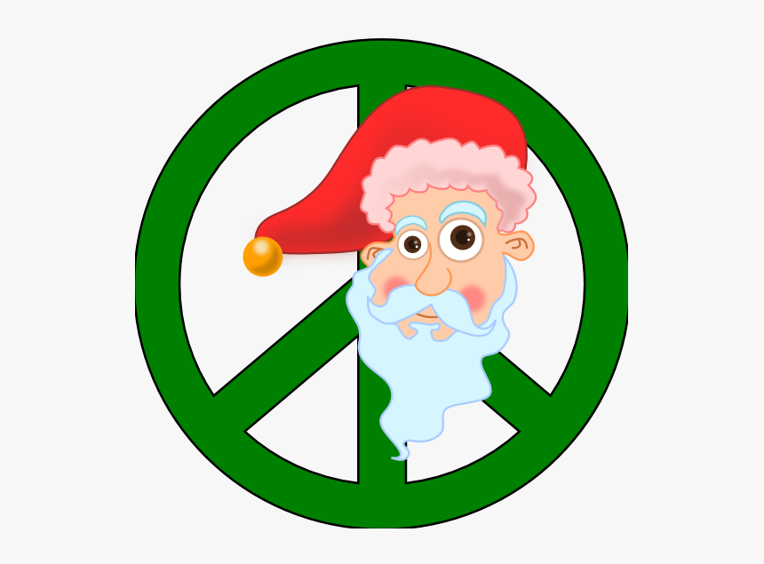 Santa Head Christmas Xmas Peace Symbol Sign 555px, HD Png Download, Free Download