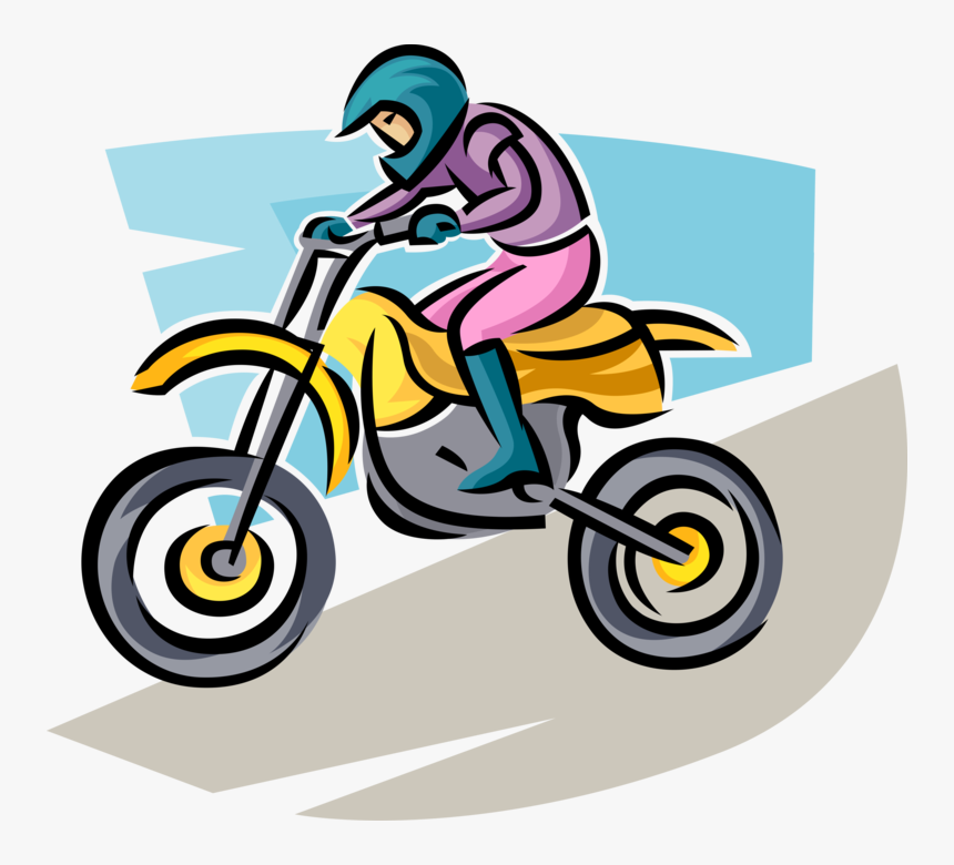 Vector Illustration Of Motocross Racer Racing In Off-road, HD Png Download, Free Download