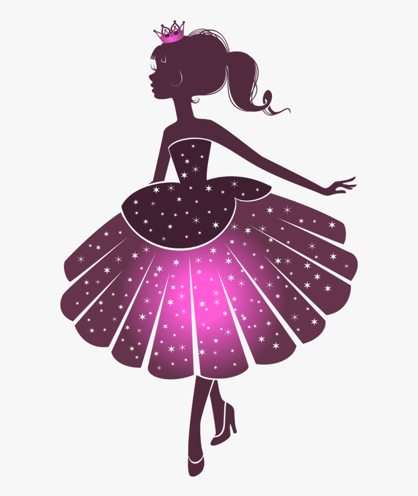 #mq #pink #glitter #princess #girl #silhouette, HD Png Download, Free Download