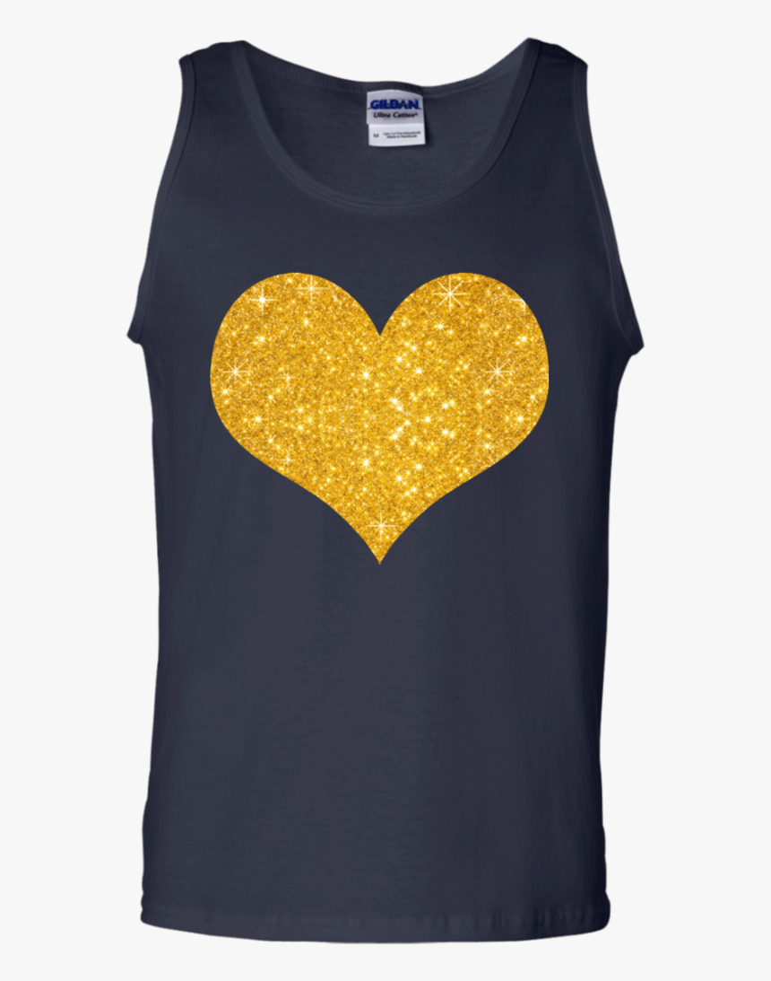 Gold Glitter Heart For Valentine"s Day Men/women Tank, HD Png Download, Free Download