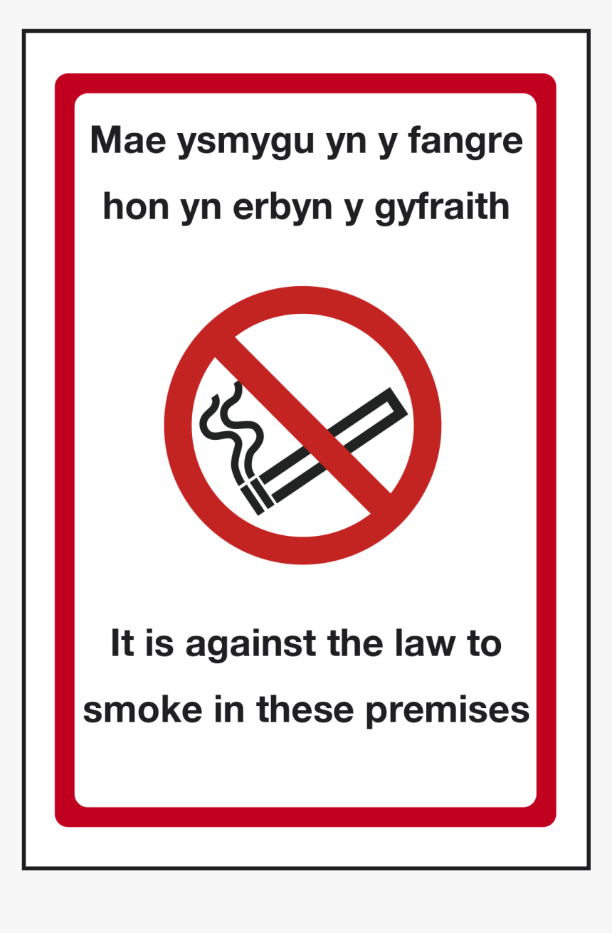 Welsh No Smoking In These Premises Sign"
 Title="welsh, HD Png Download, Free Download