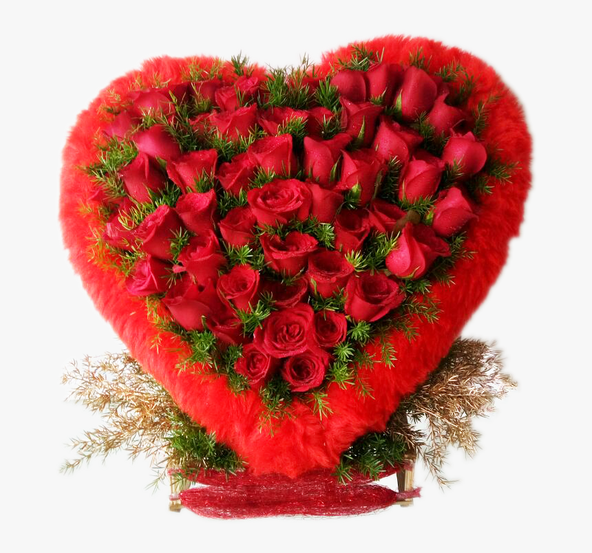 Heart Shaped Basket Of Red Roses, HD Png Download, Free Download