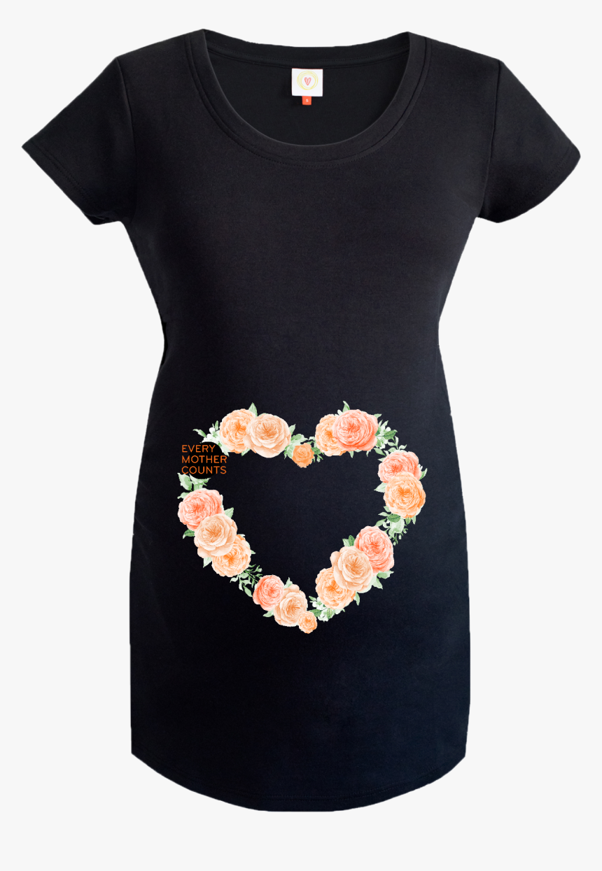 Orange Rose Heart Maternity Top By Gooseberry Pink, HD Png Download, Free Download