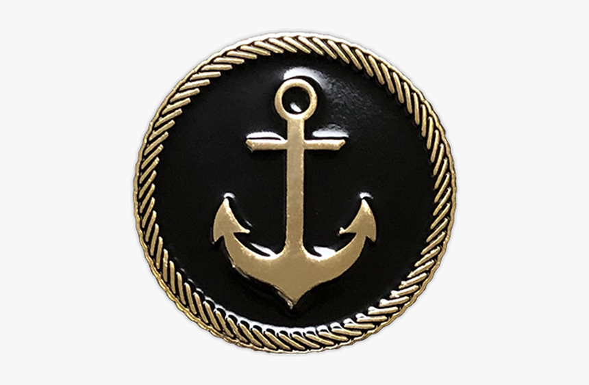 Anchor Badge Gold Enamel Pin, HD Png Download, Free Download