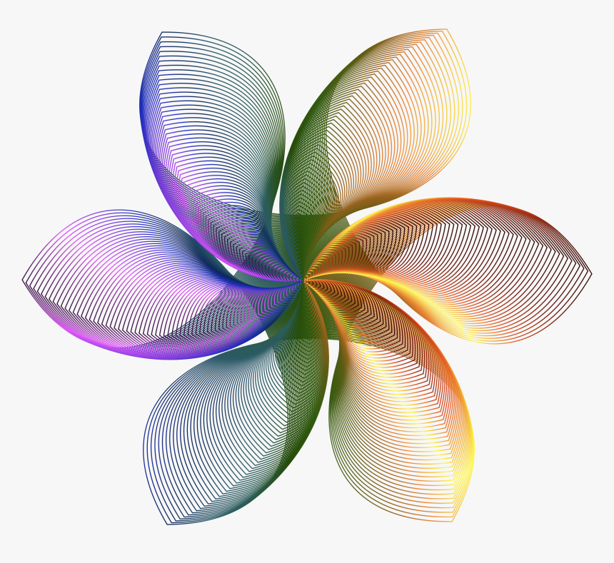 Prismatic Hexagonal Flower Shape Line Art Clip Arts, HD Png Download, Free Download