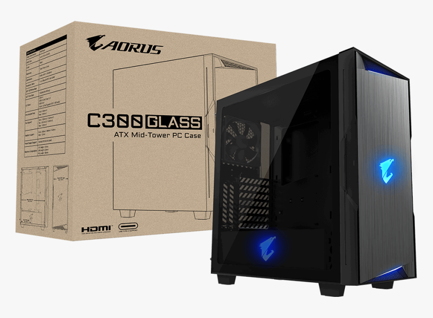 Gigabyte Aorus C300 Glass Box, HD Png Download, Free Download