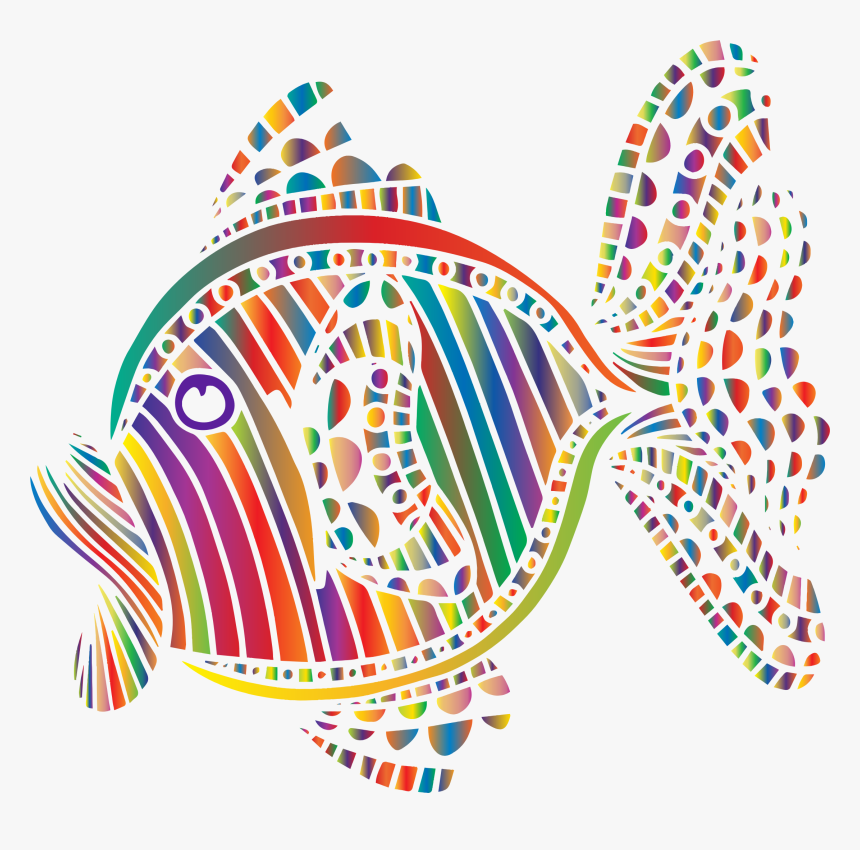 Abstract Colorful Fish 6 Vector Black And White, HD Png Download, Free Download