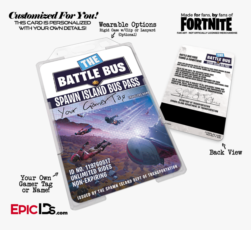 Fortnite Inspired Battle Bus "bus Pass, HD Png Download, Free Download