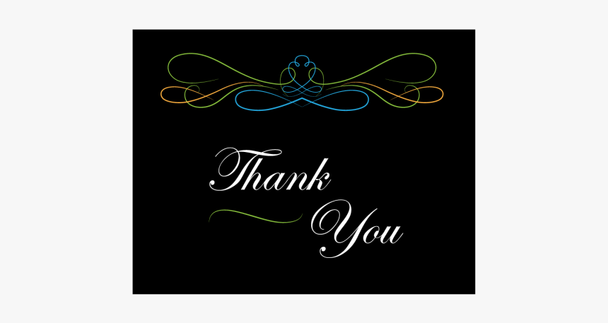 Elegant Scroll Thank You Card With, HD Png Download, Free Download