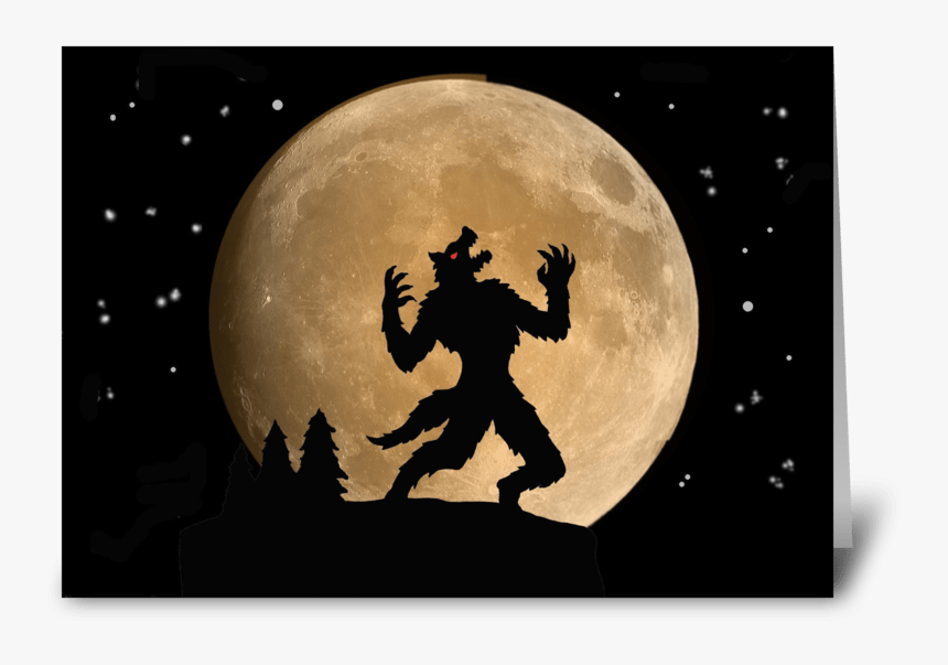 Halloween Card With Howling Wolfman Greeting Card, HD Png Download, Free Download