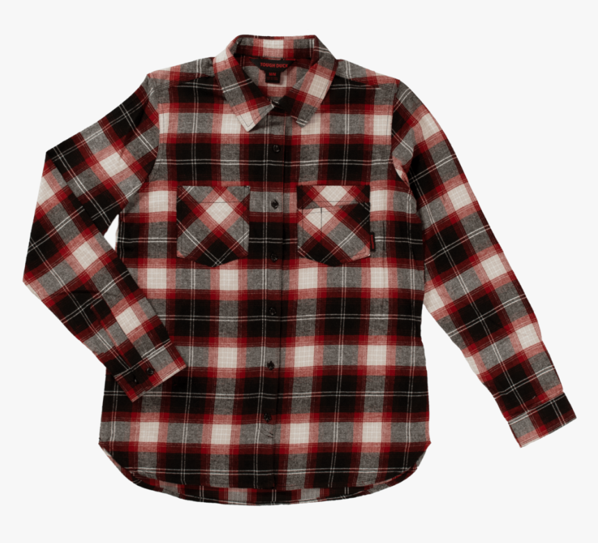Tough Duck Womens Flannel Shirt Red Plaid Front View, HD Png Download, Free Download