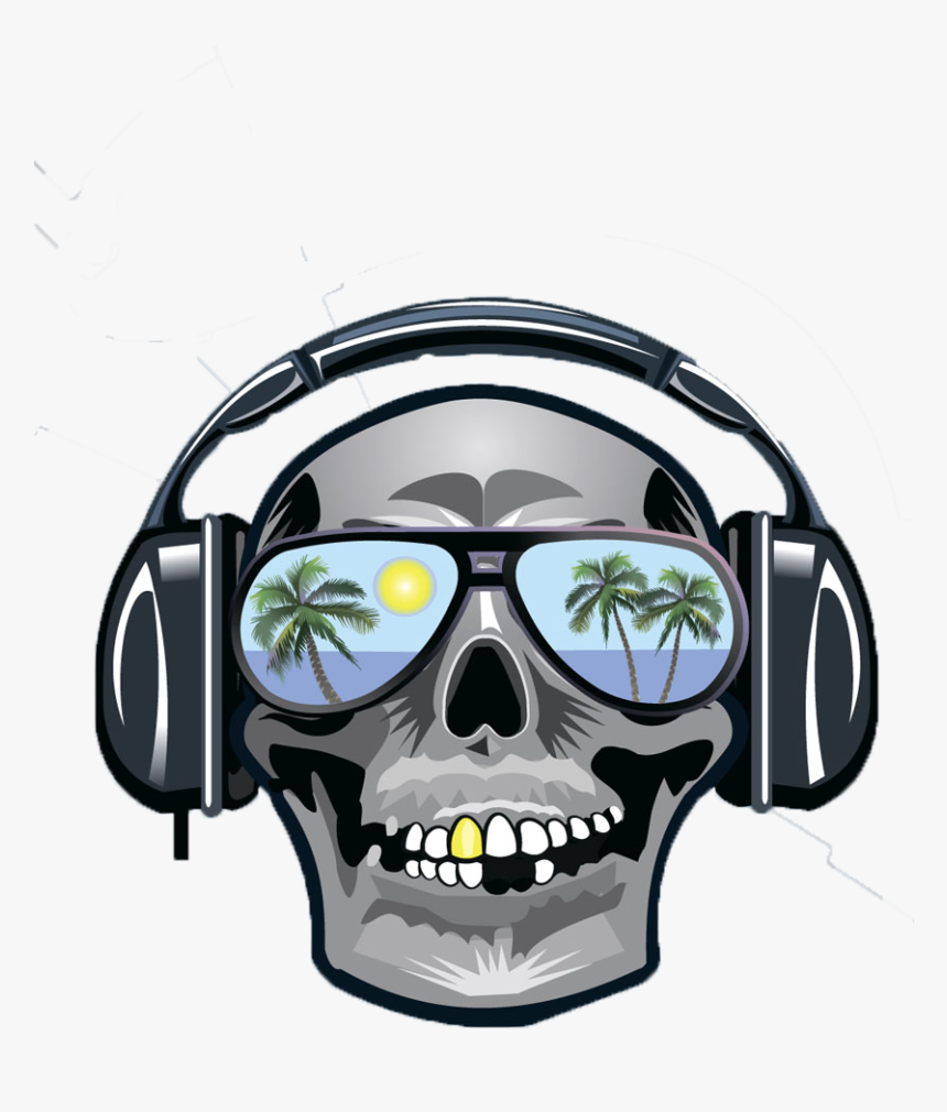 Clip Art Skull Wearing Headphones, HD Png Download, Free Download