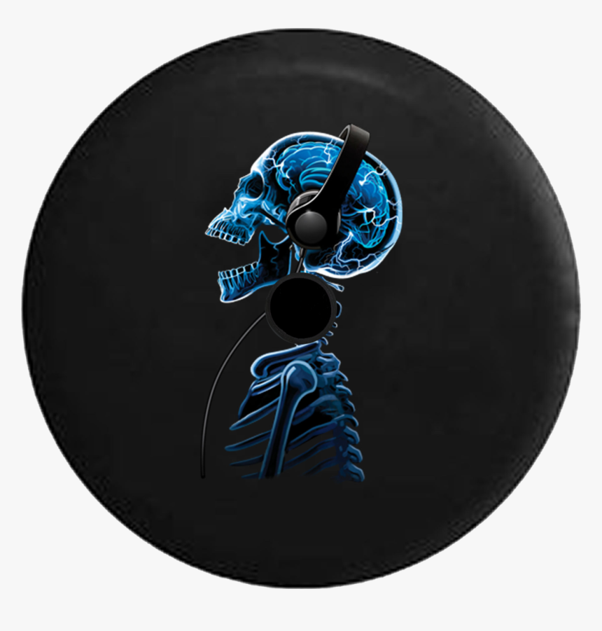 Skull With Headphones Png, Transparent Png, Free Download