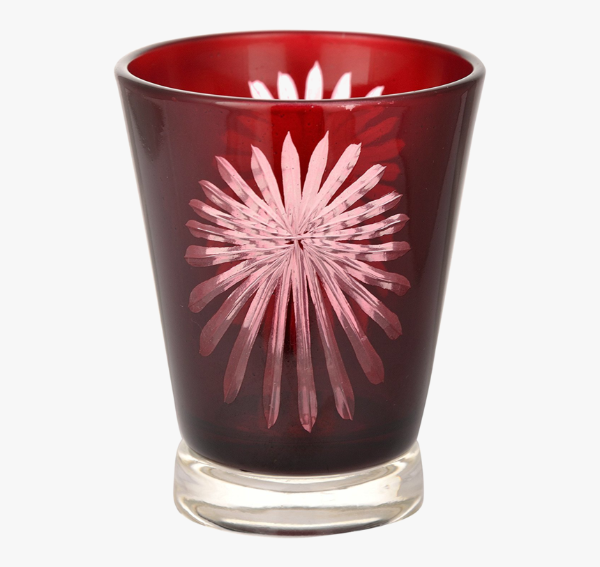 Red Fireworks Glass Tealight Candle Holder, HD Png Download, Free Download