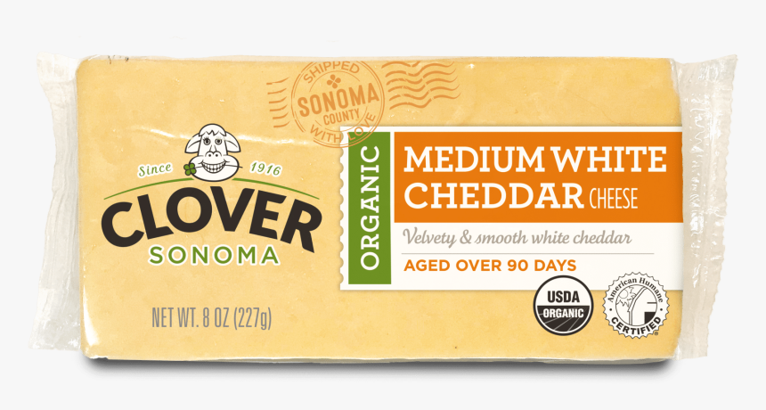 Organic Medium White Cheddar Cheese 8oz Block, HD Png Download, Free Download