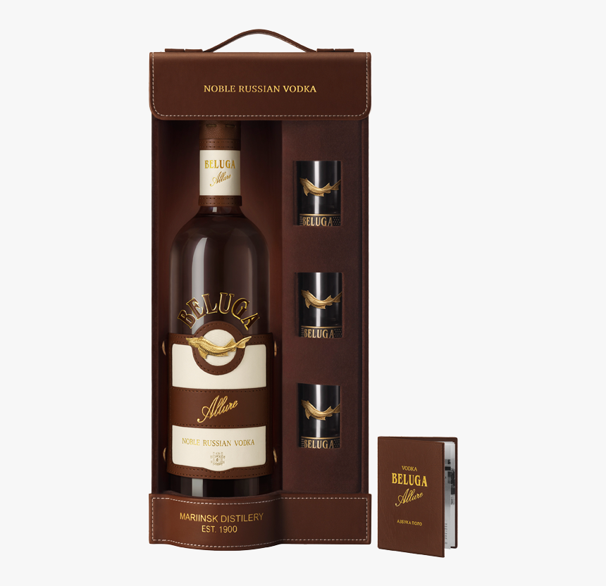 Beluga Allure Vodka 0,7 L Gift Pack With 3 Shots, Leather, HD Png Download, Free Download