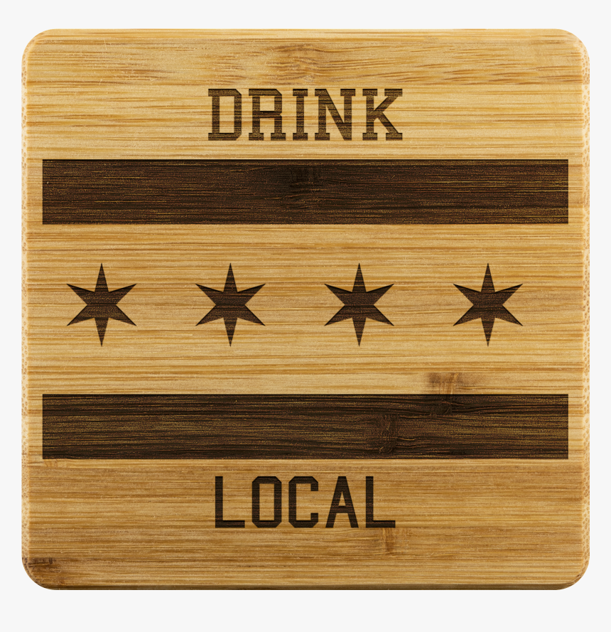 Chicago Flag Drink Local Bamboo Coaster "
 Class="lazyload, HD Png Download, Free Download