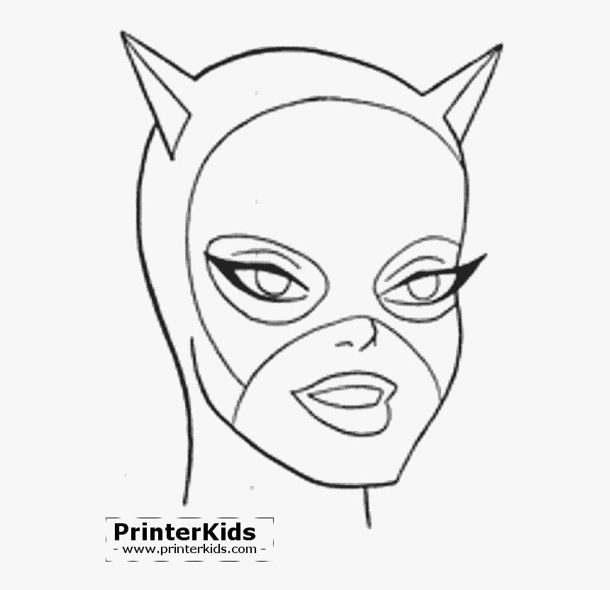Catwoman Face From Batman Coloring Pages, HD Png Download, Free Download