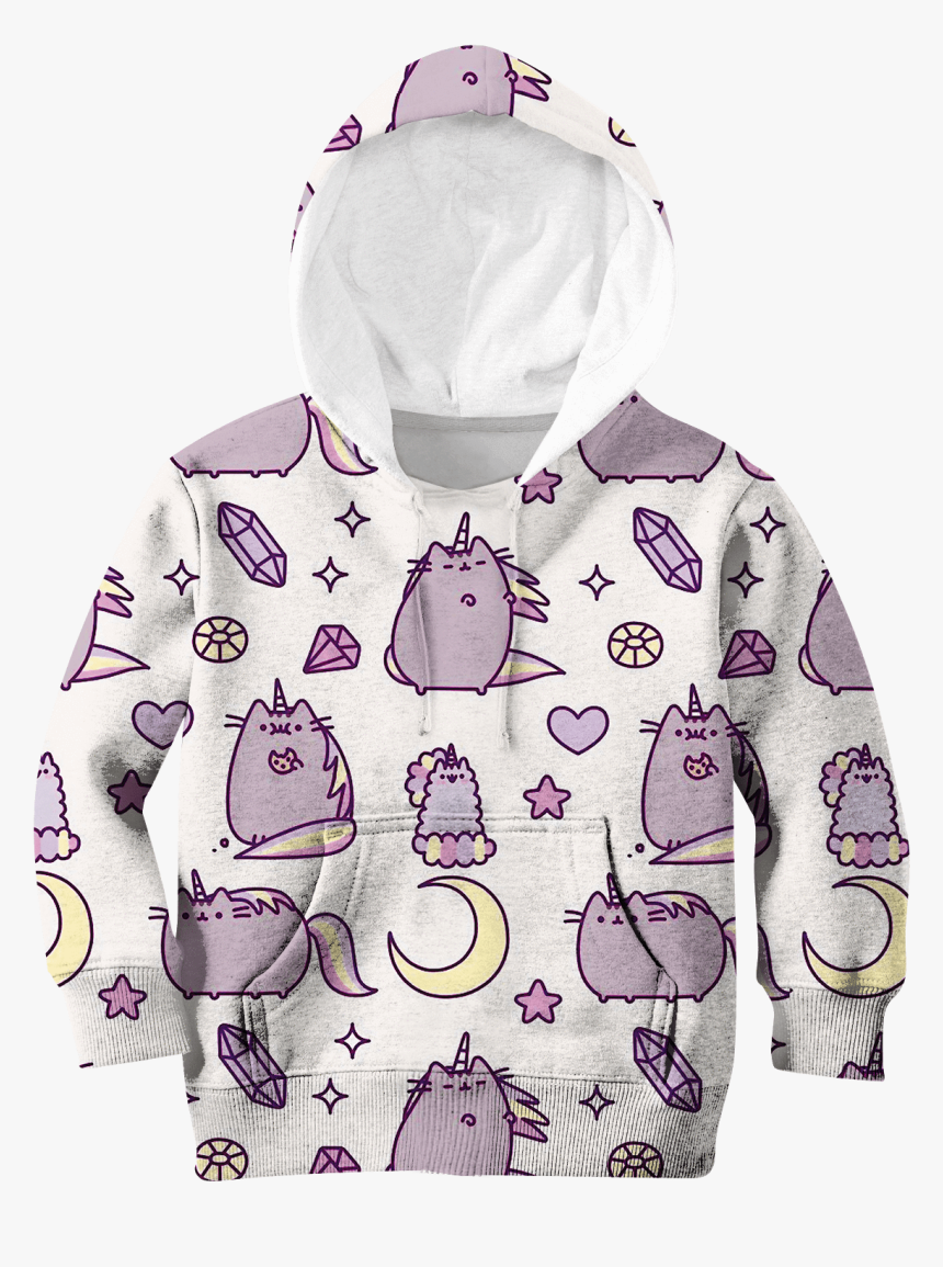 Gearhuman 3d Pusheen Cat Unicorn Custom Hoodies T-shirt, HD Png Download, Free Download