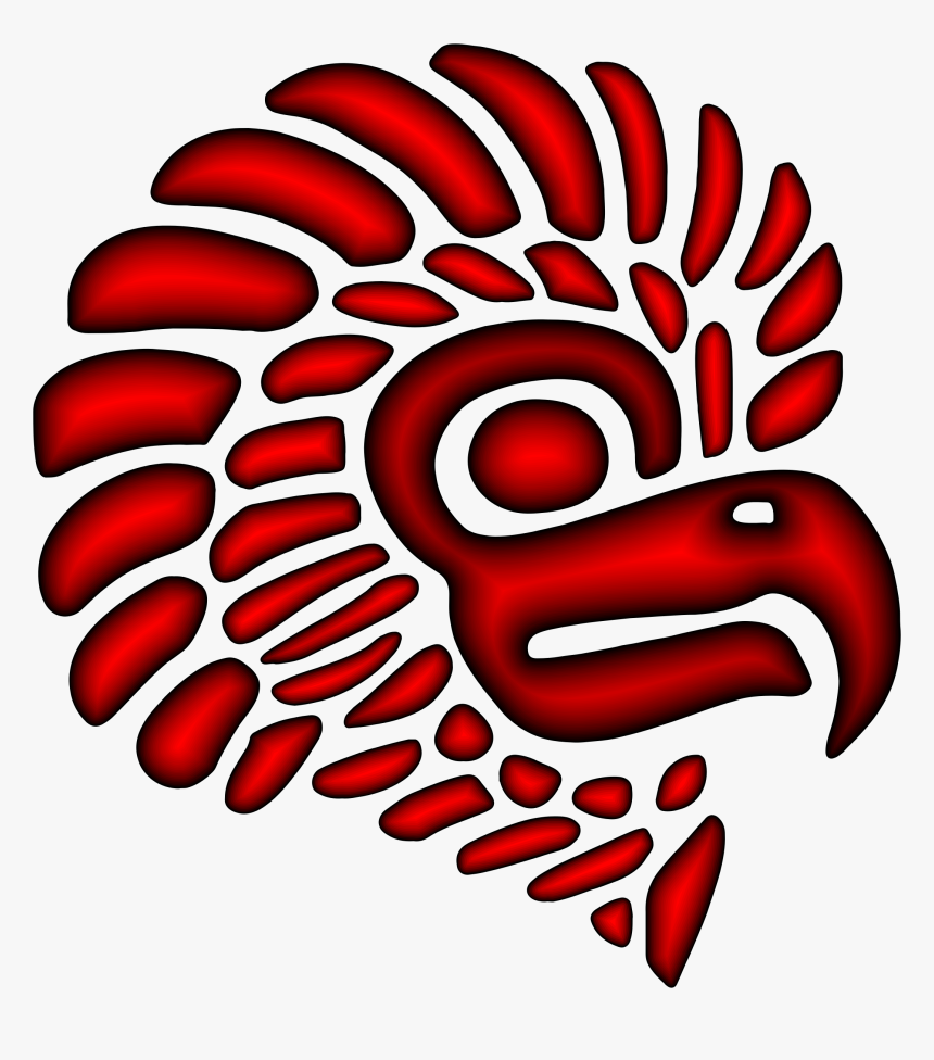 Crimson Stylized Mexican Eagle Silhouette Clip Arts, HD Png Download, Free Download