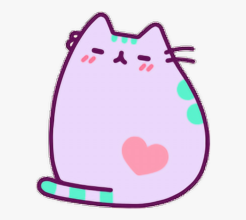 Purple Pusheen Cat Kawaii Adorable Lilac Freetoedit, HD Png Download, Free Download