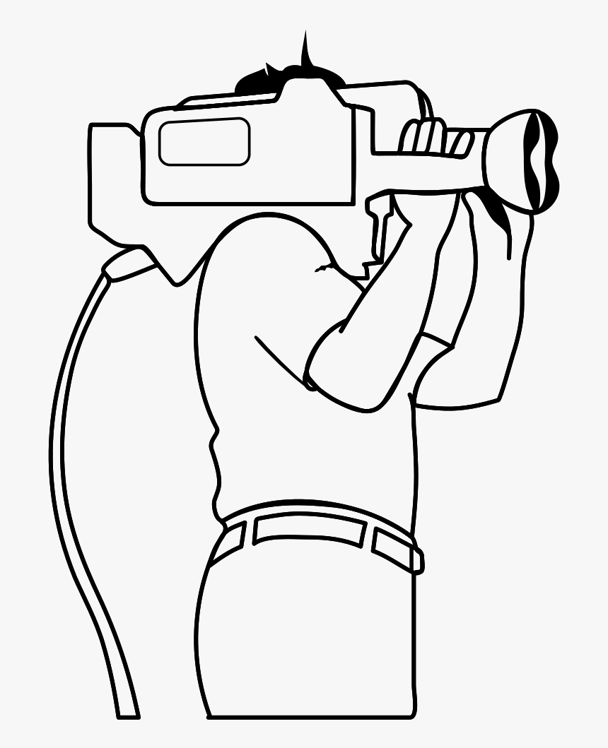 Camera Operator Silhouette Drawing, HD Png Download, Free Download