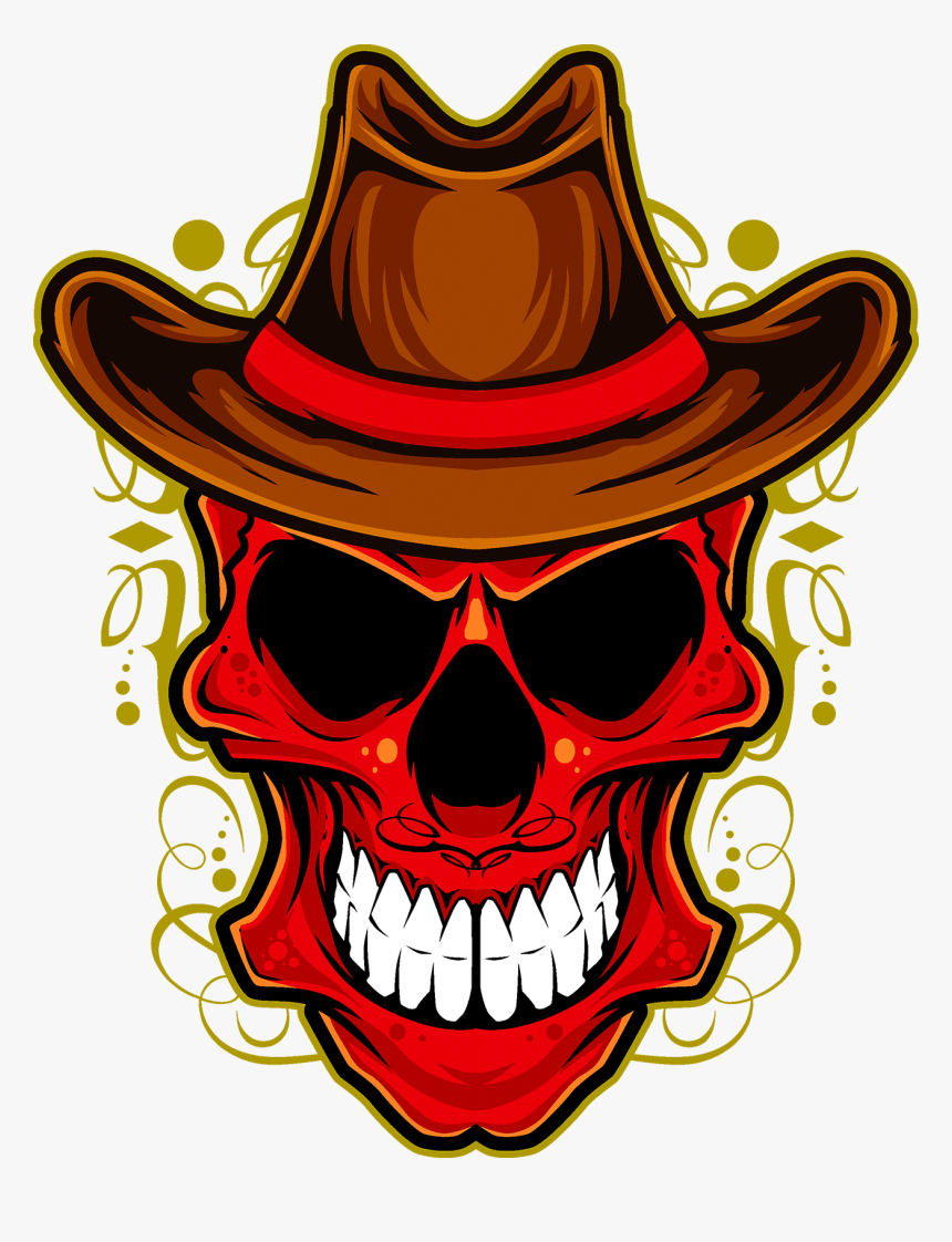 Skull Cowboy Photography T-shirt Hat Stock Clipart, HD Png Download, Free Download