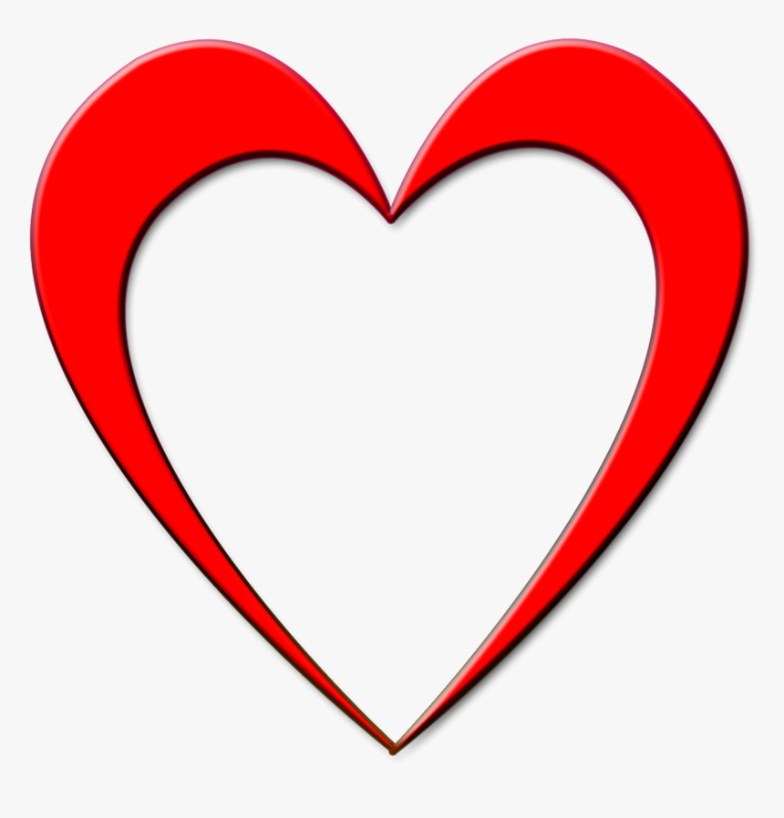 Red Heart Outline Png, Transparent Png, Free Download