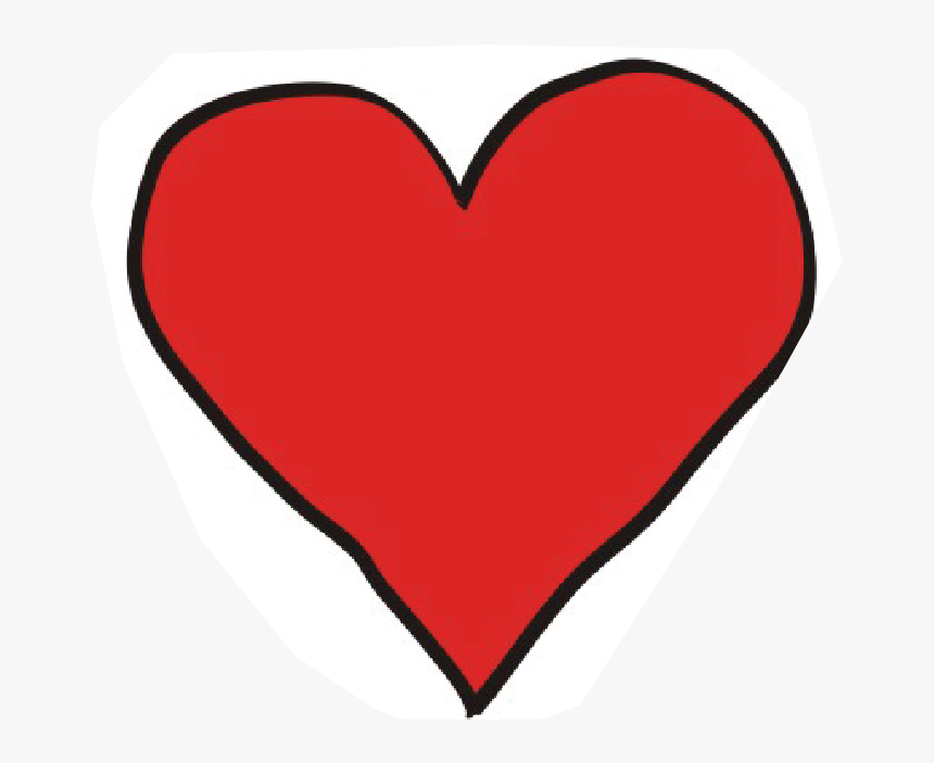 Red Heart With Black Outline, HD Png Download, Free Download