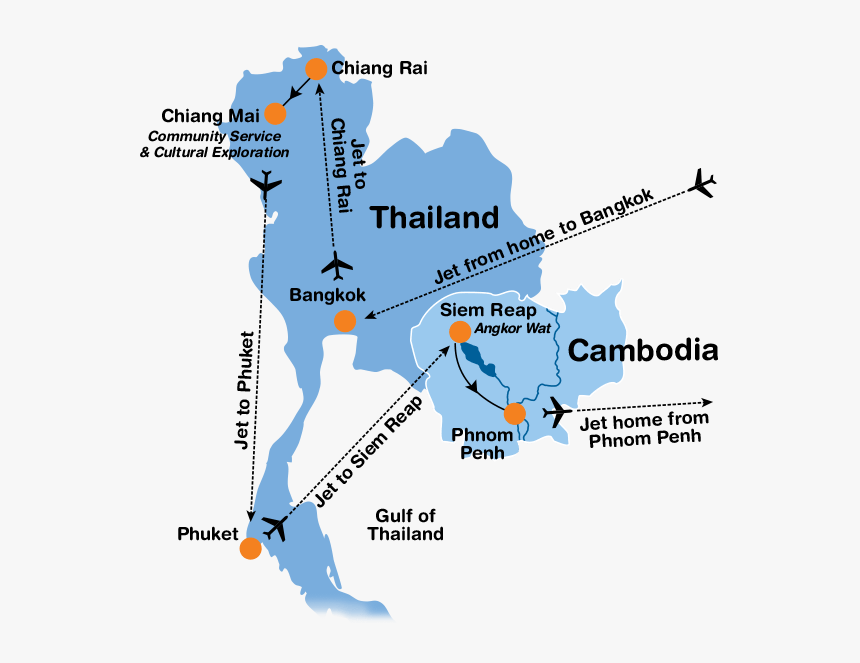 Itinerary Map For Adventure Thailand, HD Png Download, Free Download