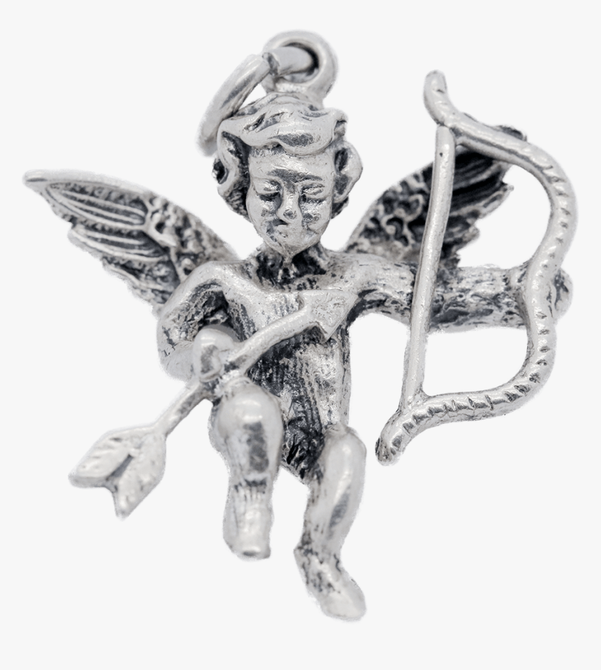 Vintage Sterling Silver Winged Cupid With Bow & Arrow, HD Png Download, Free Download